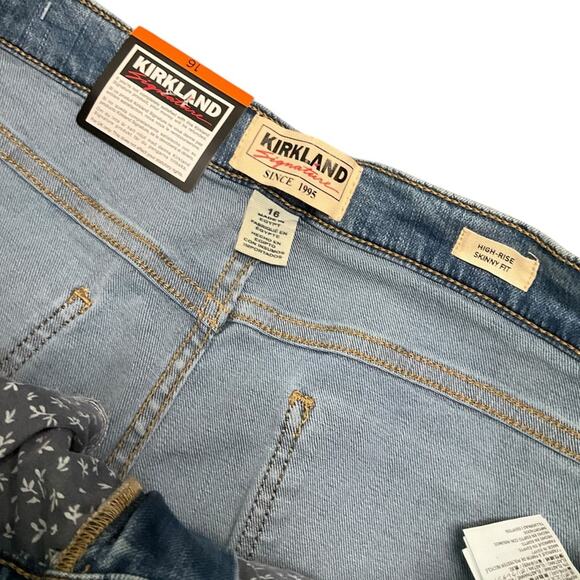Kirkland Signature Light Blue Jeans High Rise Stretch Size 16 NWT - Picture 7 of 7